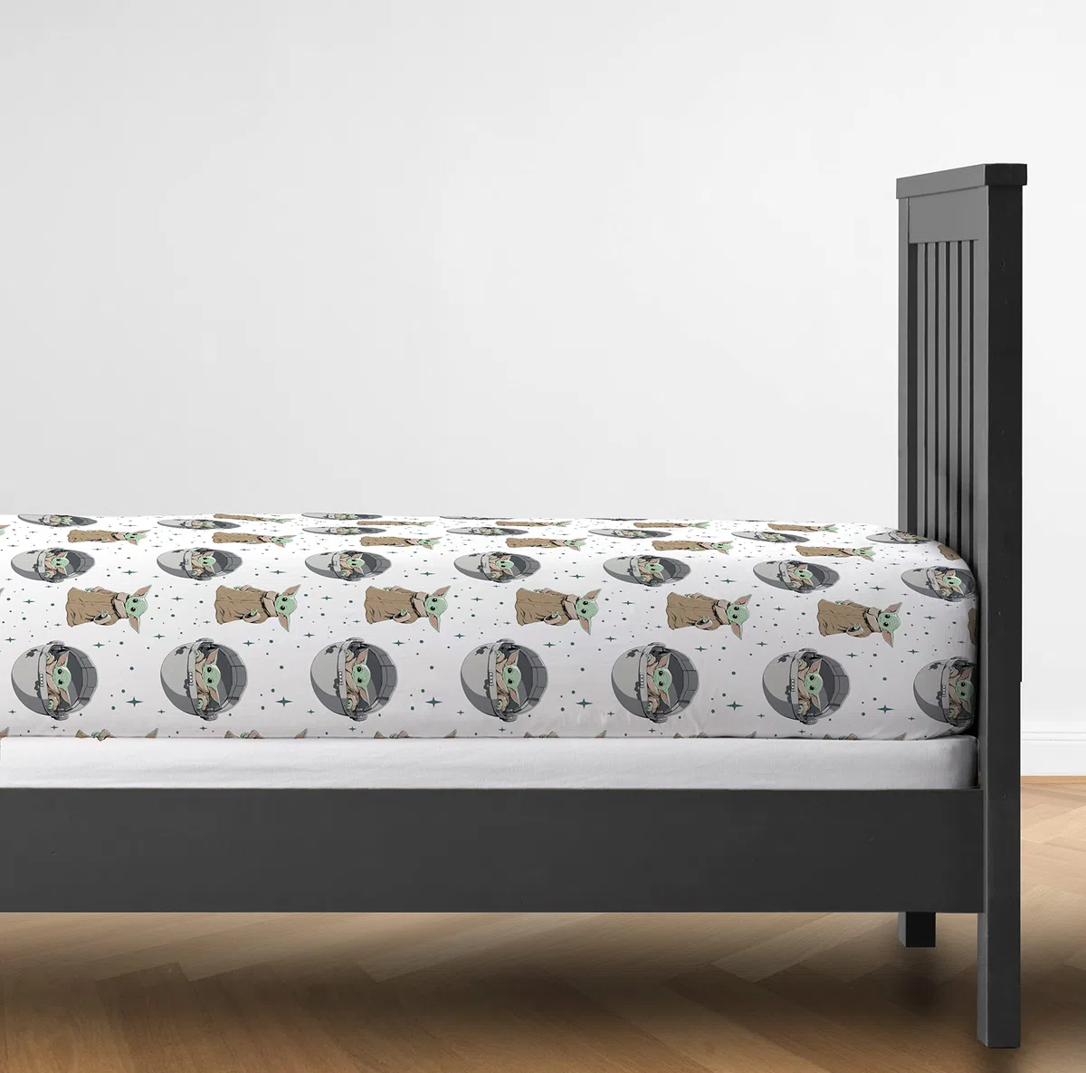 Star Wars The Mandalorian Curious Child - Sábana bajera para cama individual, 100 % algodón