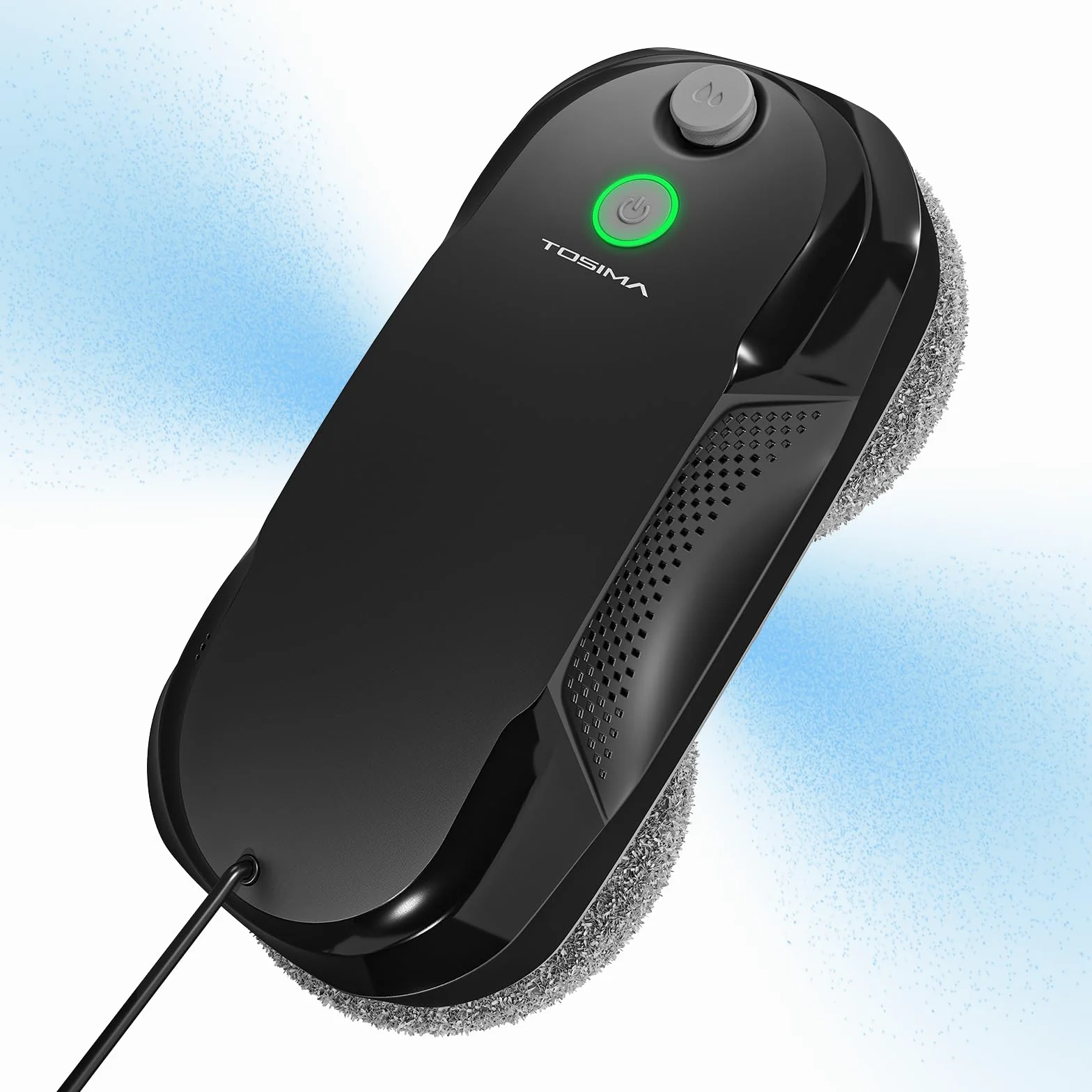 Tosima W5 6400 Pa Robot de Limpieza de Ventanas, pulverizador ultrasónico Doble, Limpiador de Cristales automático, Control Remoto, 20 paños de Microfibra (Rojo)