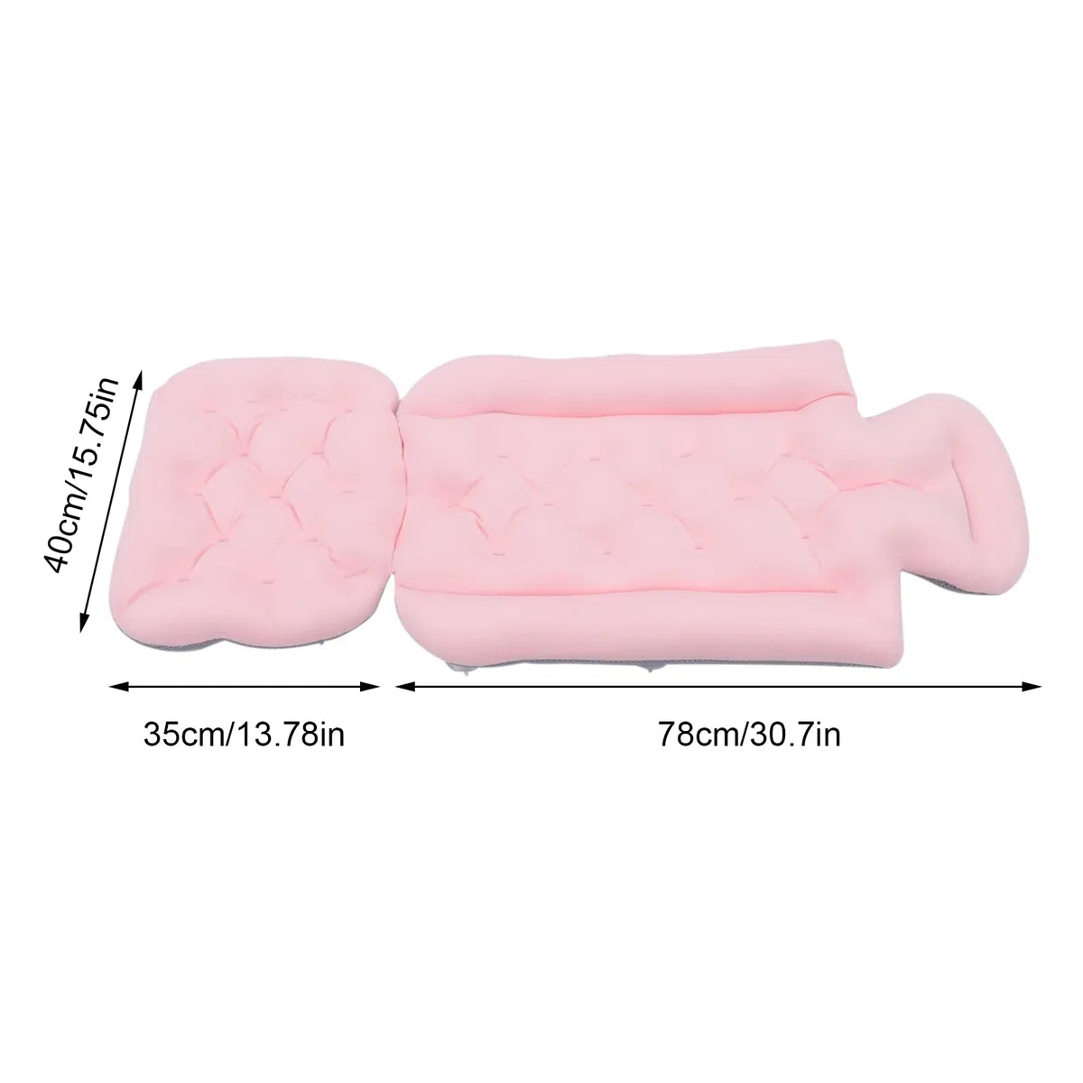 Almohada de baño de cuerpo completo, soporte para la espalda, transpirable, extraíble, lavable, accesorio de bañera para adultos, evita el deslizamiento, cojín para bañera con fuertes ventosas para