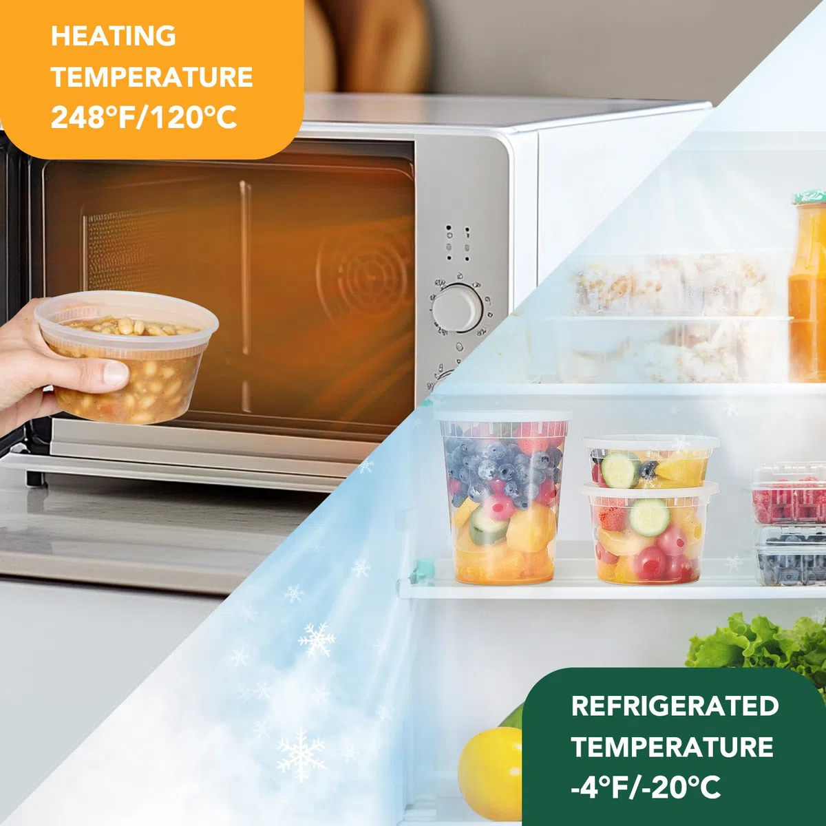 glotech contenedores de almacenamiento de alimentos con tapas, resistente y a prueba de fugas – Foodsavers Deli tazas