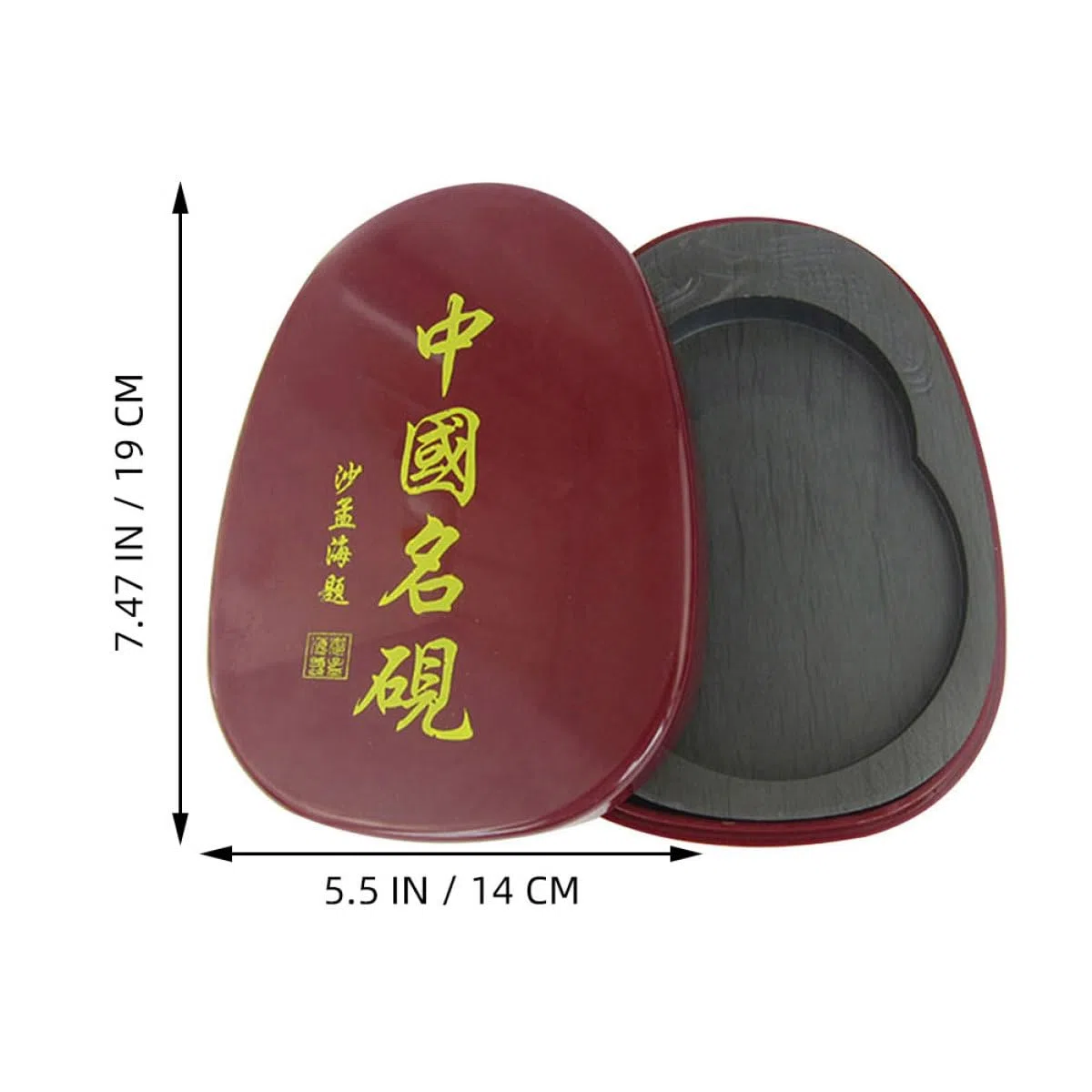 ABOOFAN Piedra de Tinta para Caligrafía Compacta y Fácil de Almacenar Tapa, Herramienta Adecuado para Estudiantes y Profesores en Pintura China y Caligrafía