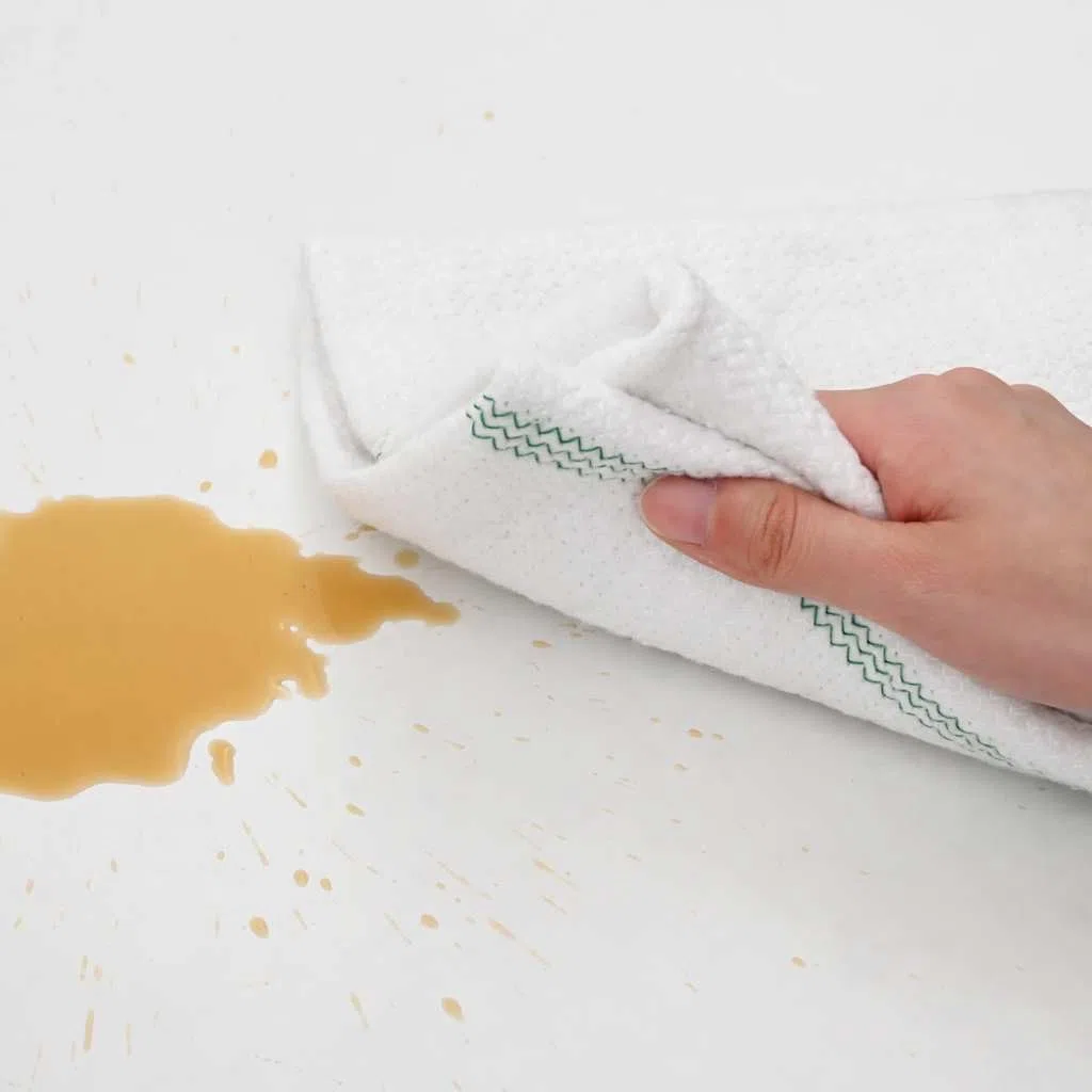 Paños de limpieza 10 unidades blanco verde rayas 50 x 60 cm algodón poliéster con bordes overlock para el hogar, cocina, baño, cuidado del suelo y eliminación de manchas