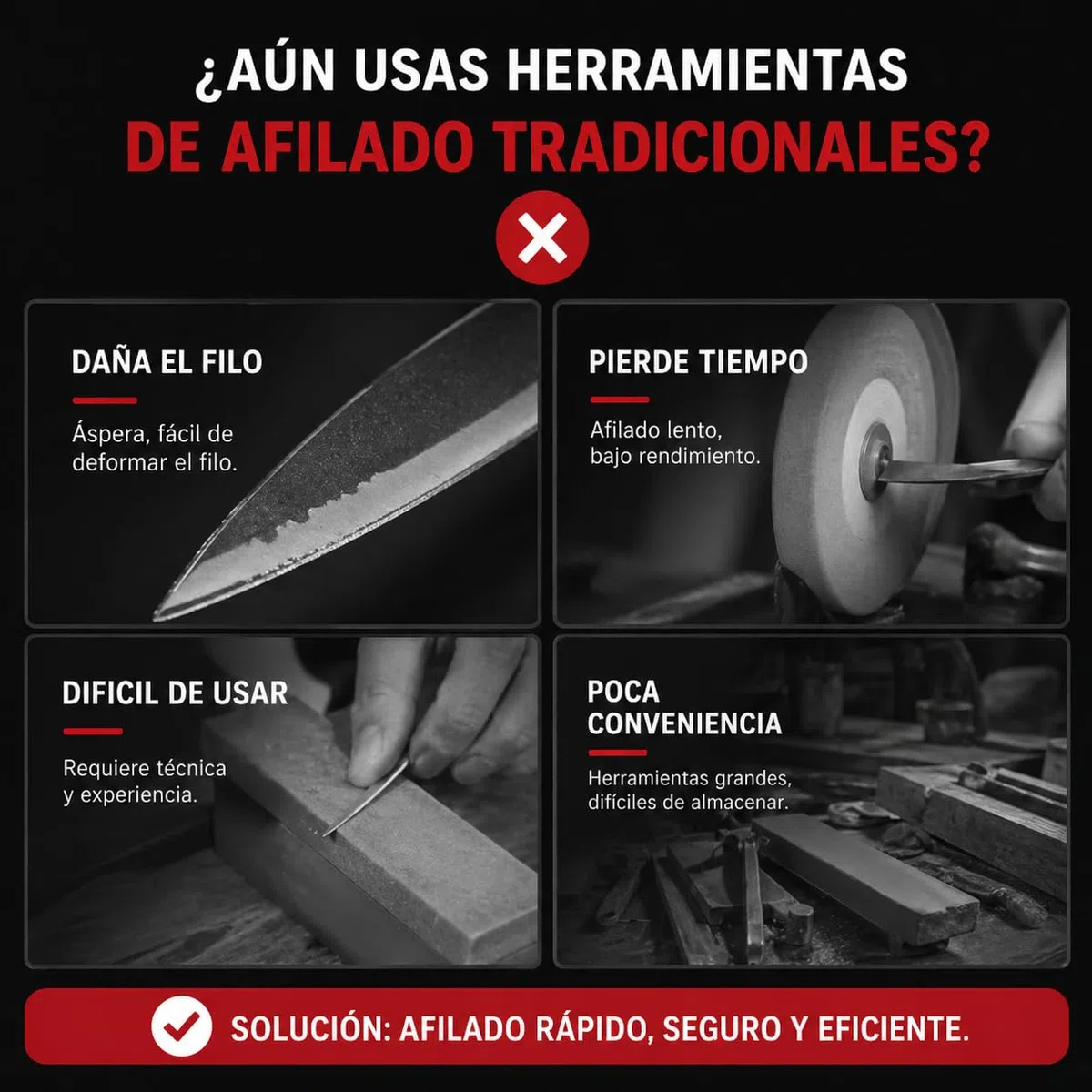 Afilador cuchillo eléctrico, siste-ma de afilado 5 en 1 con espalda recta, Afilador de cuchillos profesional para afilado grueso, reparación y afilado de cuchillos