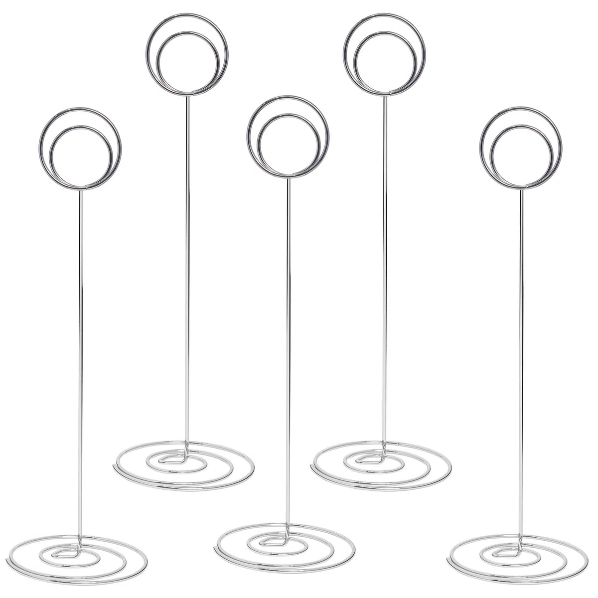 12 Piezas Soportes para Números de Mesa para Bodas (Plata) 22cm Soportes para Tarjetas de Nombre de Foto, Soporte para Tarjetas Memo de Lugar para Fiestas, Titular de Número Foto Notas