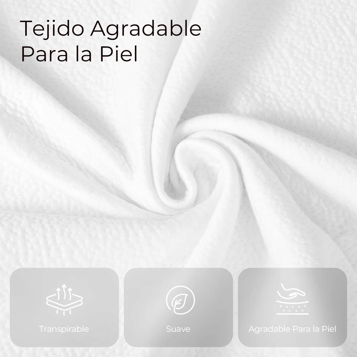 Sweetnight Topper Colchón con Espuma de Memoria en Gel, 80 x 190 cm, Grosor de 10 cm, con Fondo Antideslizante, Sobrecolchón de Espuma Soportiva con Tejido Suave y Transpirable, Extraíble y Lavable