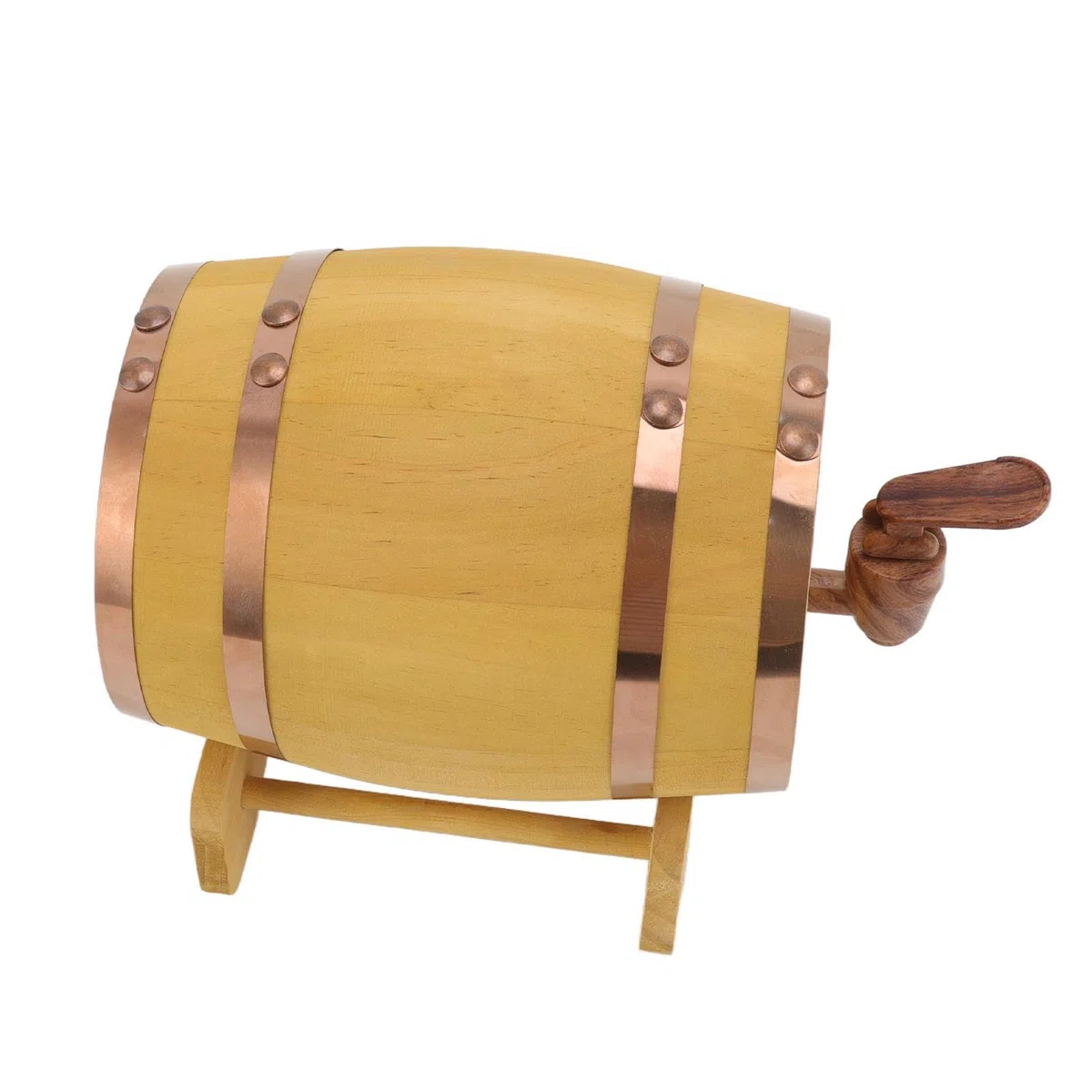 Barril de Whisky de 1,5 L, Barril de Madera de Pino Barril de Vino Pequeño con Grifo y Soporte Barril de Cerveza de Grifo para Whisky Bourbon Tequila Vinagre de Vino Cerveza