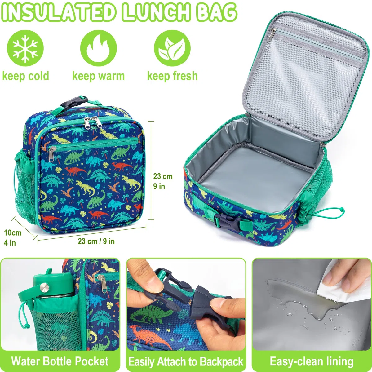 Fimibuke Bento Box para niños y adultos con tarro térmico de 8 onzas y bolsas de almuerzo aisladas, a prueba de fugas, apta para lavavajillas, contenedor de alimentos con 3 o 4 compartimentos para