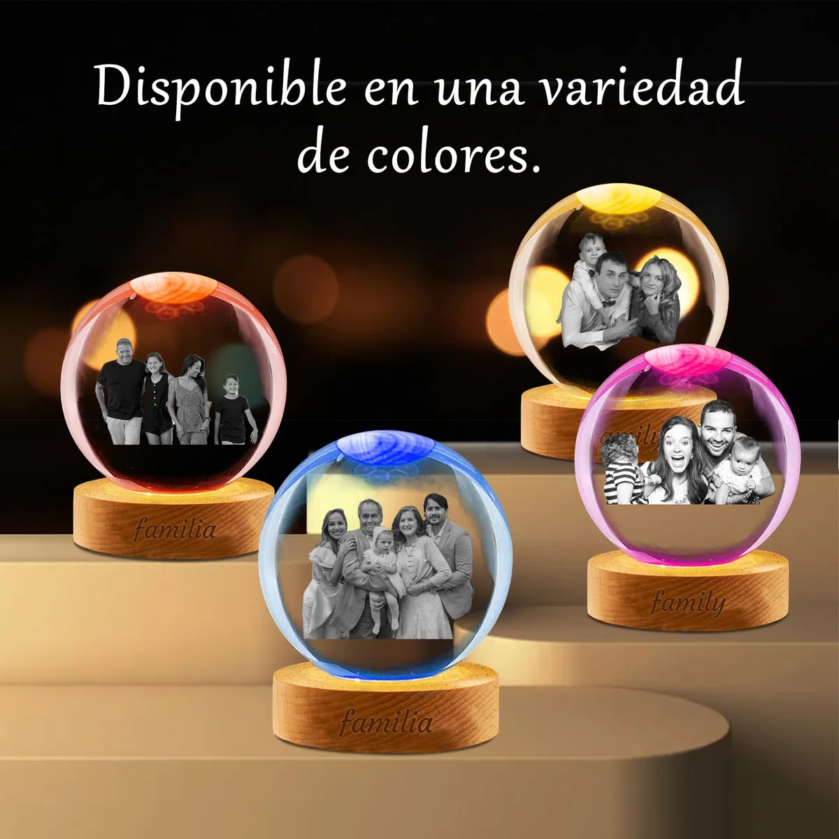 Bolas de Nieve navideñas Personalizadas con Foto, Bolas de Nieve de Cristal con Imagen grabada a láser Personalizada para Regalos Familiares de Navida (Bola de Nieve Personalizada 3)