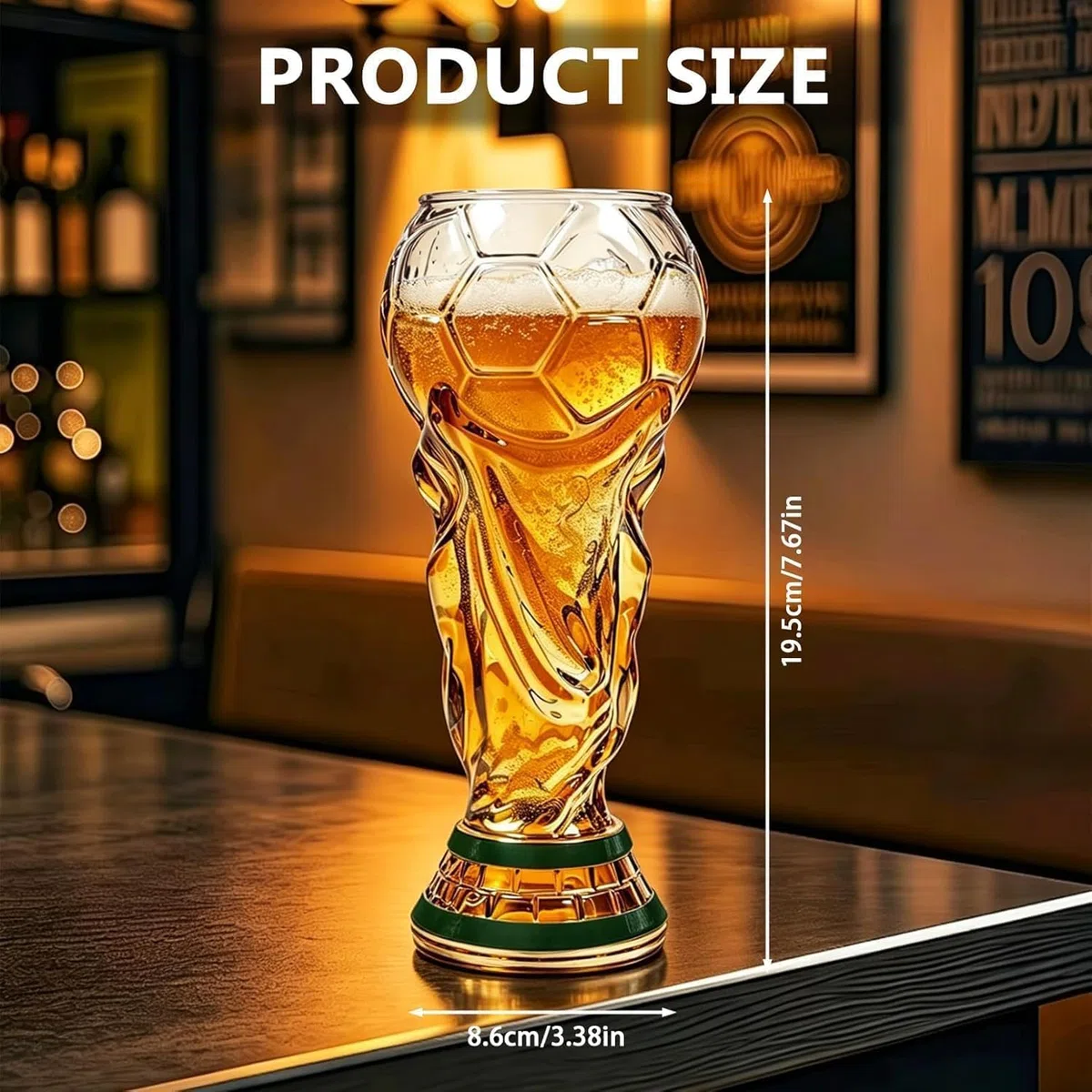 SpirWoRchlan Copa Mundial Trophy, Vasos Cerveza para La Copa Mundial de FúTbol 2026, 500ml Jarra de Cerveza, Regalos para Hombres Aficionados Al FúTbol (2 piezas B)