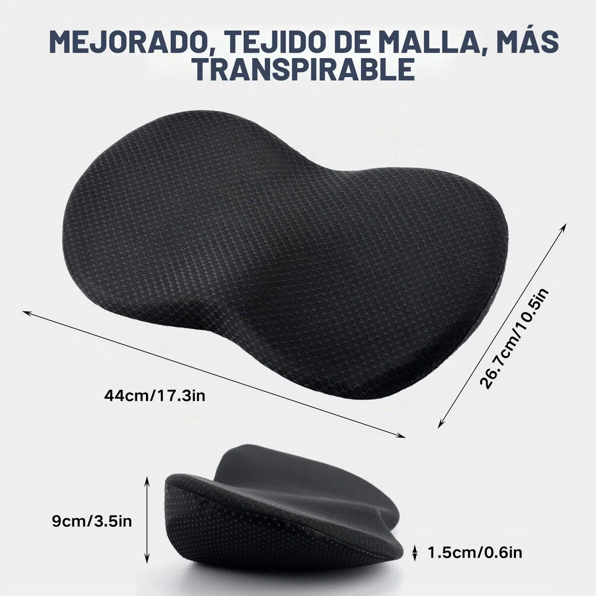 Cojín en cuña para coche, cojín de espuma viscoelástica para asiento de coche, cojín ergonómico para asiento de coche con alivio para el coxis para conductores, sillas de oficina y camiones