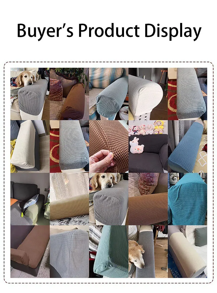 Funda de poliéster de alta calidad, fundas protectoras resistentes a los arañazos, lavable, fundas elásticas para reposabrazos de sofá cuadrados/curvos/inclinados, 2 unidades