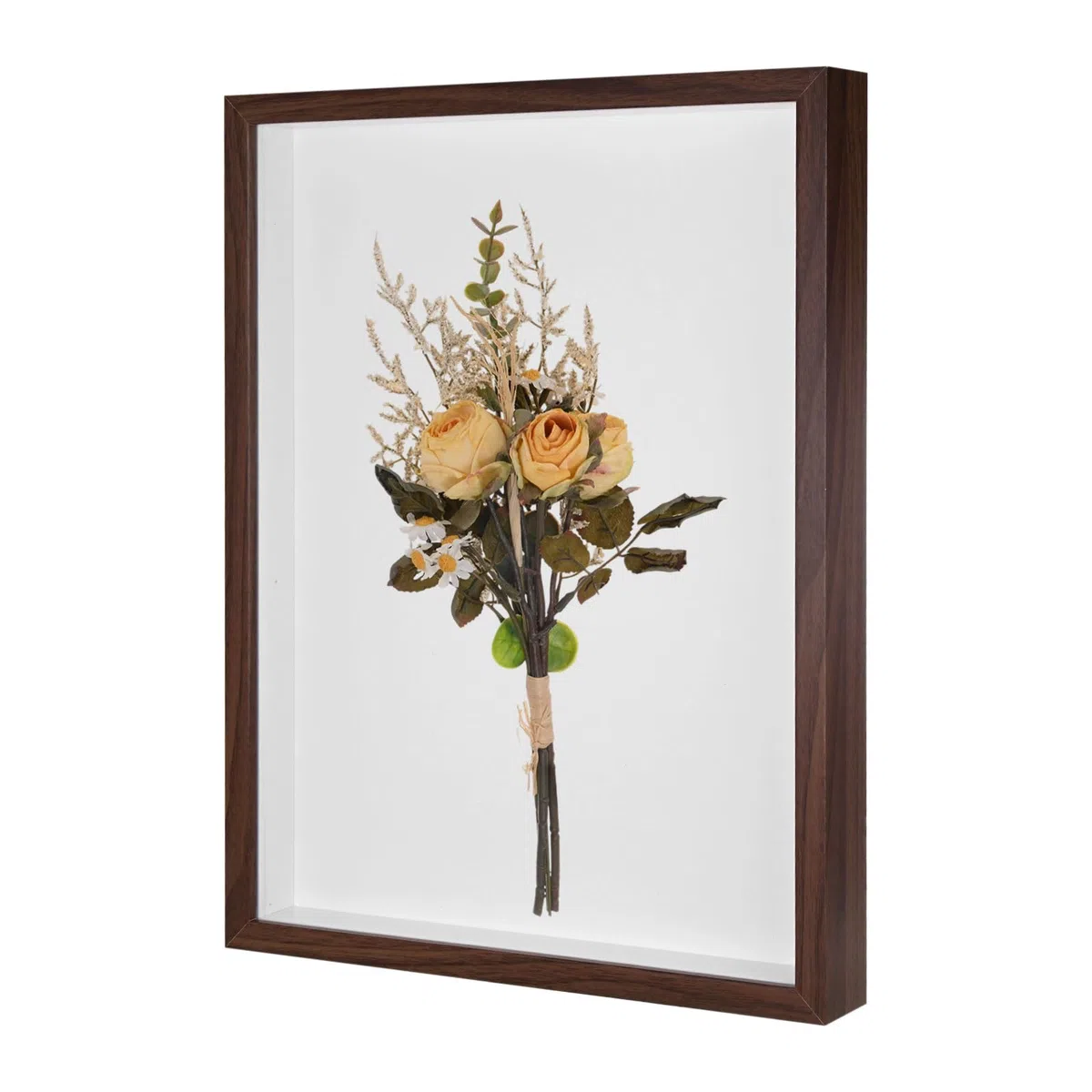 M METERXITY Marco con Sombrero 13 X 17 Pulgadas Marrón Marco De Fotos | Para Flores Secas De Madera, Caja De Exhibición Con Fondo De Fieltro, Ideal Para Flores/Boletos/Fotos/Recuerdos DIY