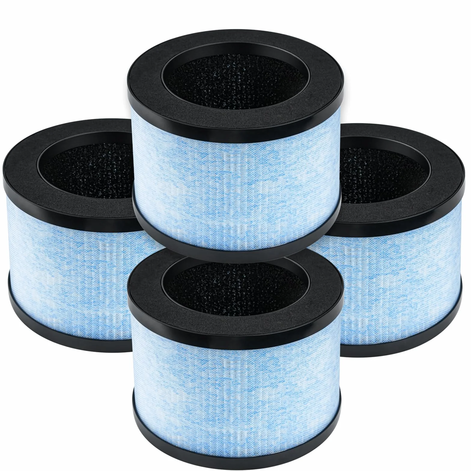 MK01 Filtro de repuesto HEPA compatible con AROEVE MK01/MK06, CONOPU DH-JH01/DH-JH06, ToLife TZ-K1 y Kloudi DH-JH01, filtración 3 en 1 de 360°, paquete de 4
