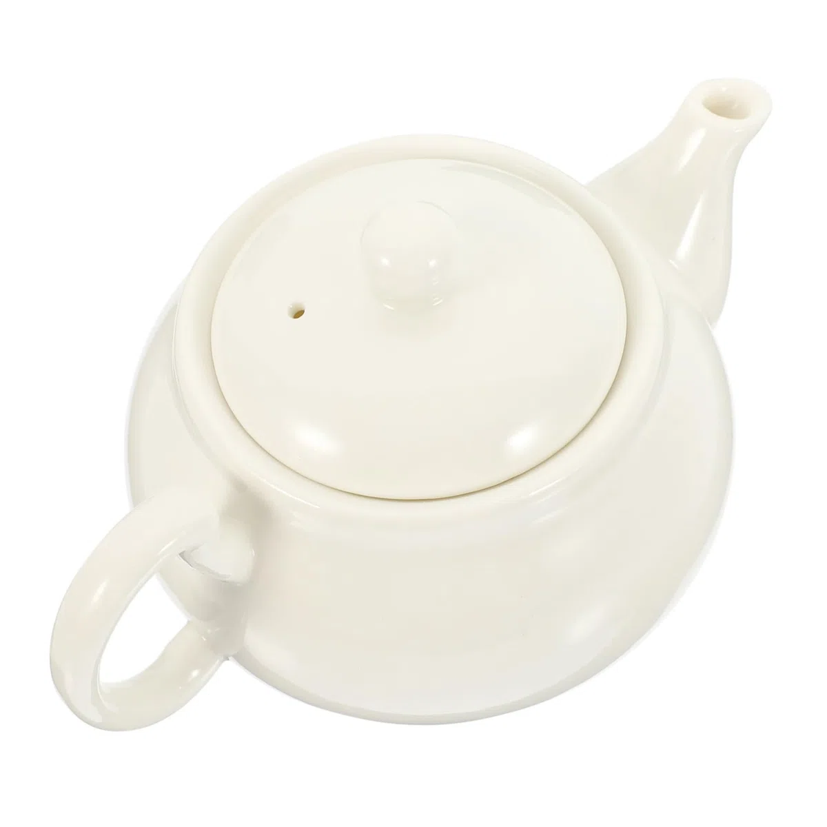 PartyKindom Tetera de Cerámica Color Blanco para Té Kung Fu y Jazmín, Portátil y Fácil de Agarrar, Diseño Simple y Elegante para Camping y Hotel