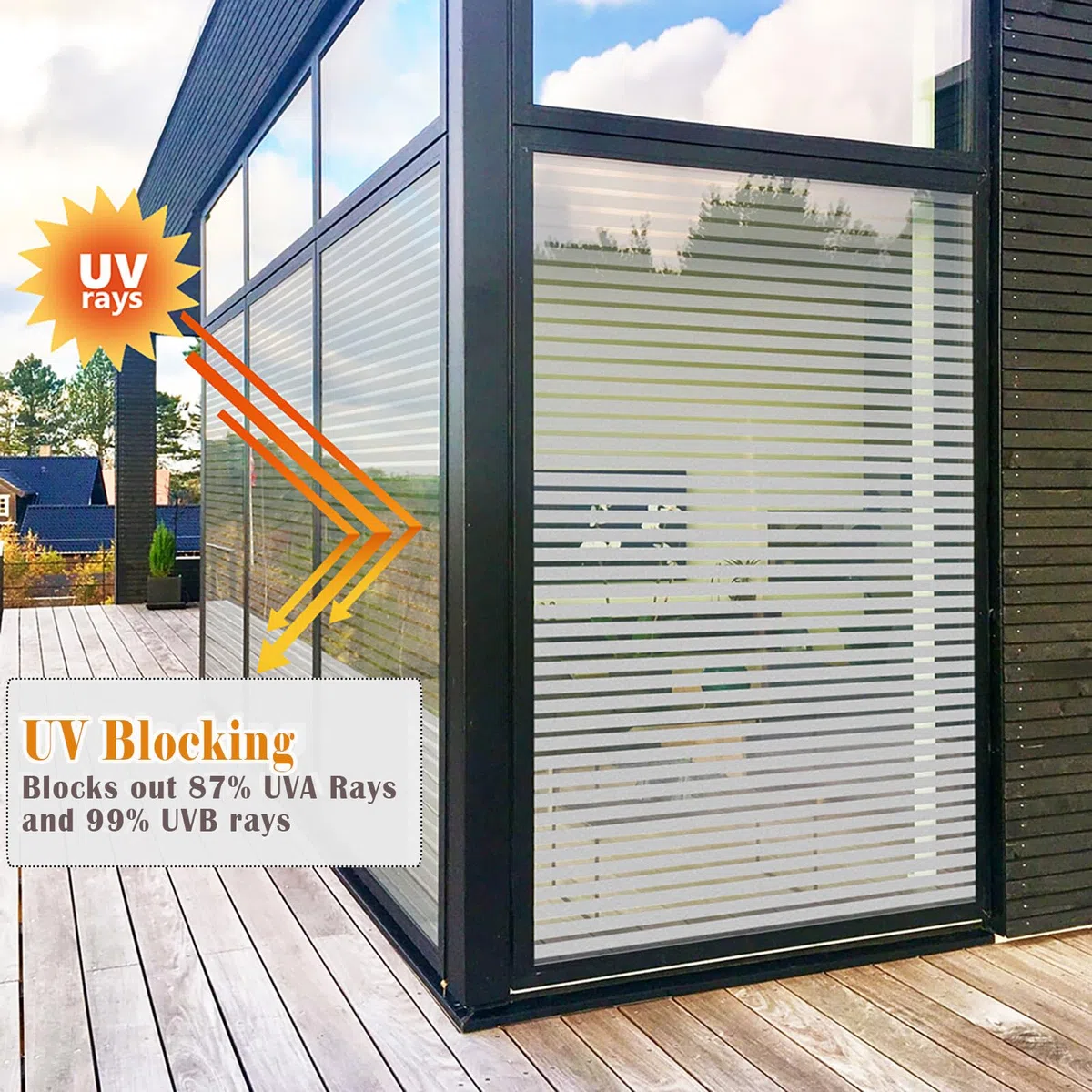LEMON CLOUD Vinilo Ventanas de Privacidad, Esmerilada No Adhesivo Electroestático Láminas para Cristales, Decorativos Oficina Cocina - 60x200 CM, Franja Vertical