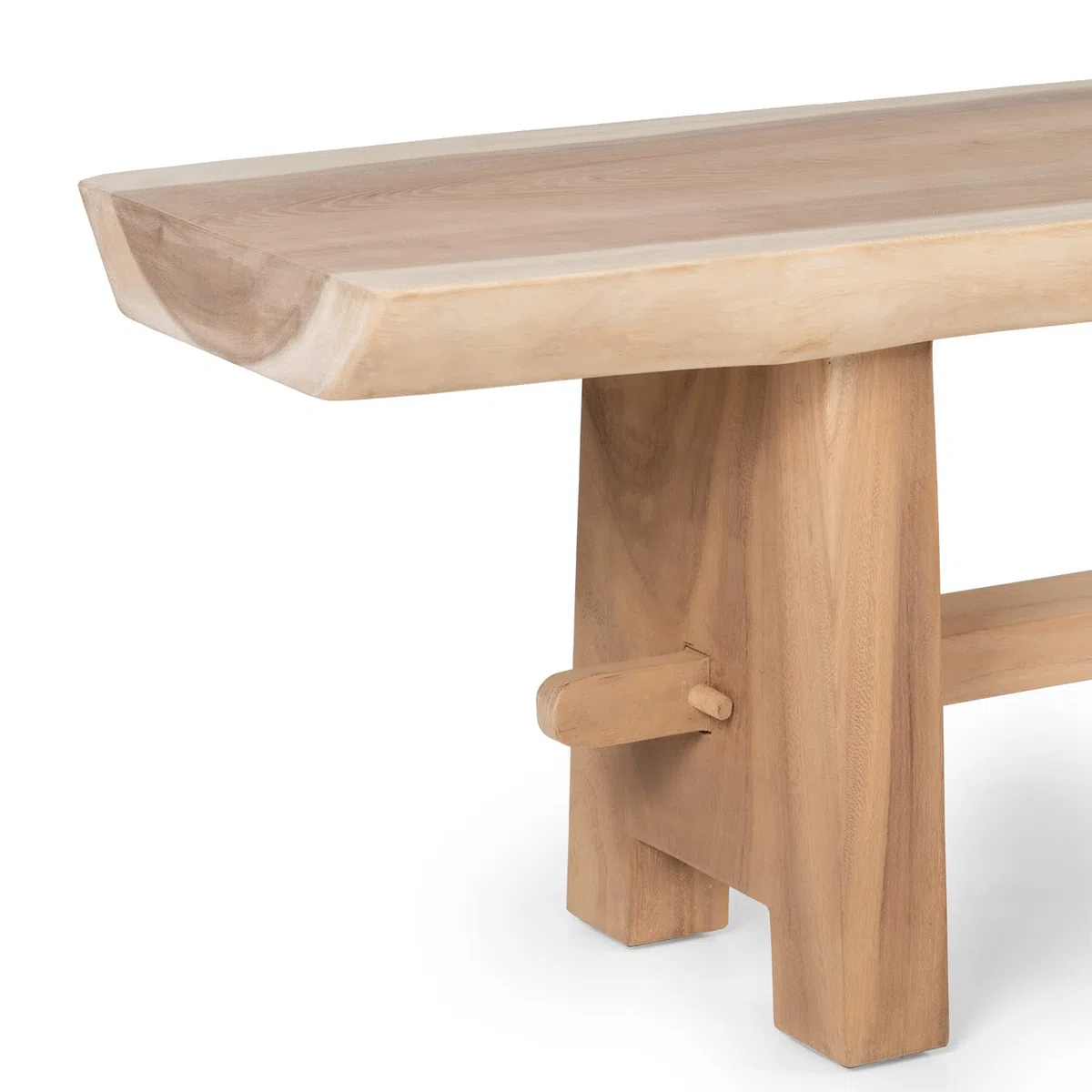 Wabi Home – Banqueta de Madera Natural Ideal para los pies de tu Cama o para el salón de tu casa Taburete de Cama o de salón elaborado con Madera Natural Trembesí Tamaño: 130x42,5x47x5