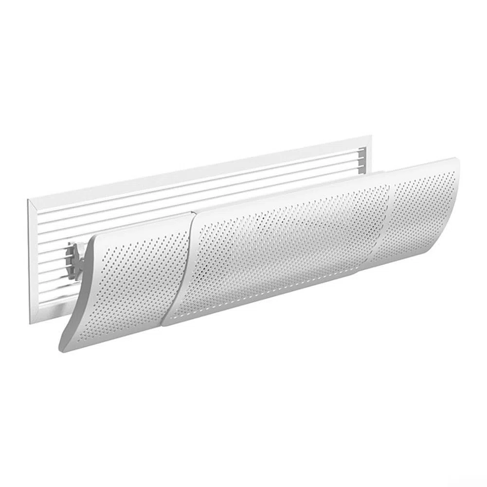 Deflector de flujo para aire acondicionado, escudo deflector de unidad dividida, deflector de aire central antisoplado directo con ala ajustable para pared de CA (básico sin filtro-S)