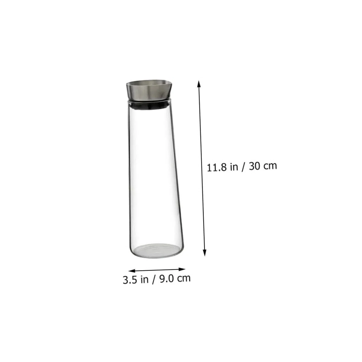 Jarra De Agua Fría De Vidrio Borosilicato 1l, Botella Antifugas Tapa De Acero Inoxidable, Recipiente Resistente Para Jugos y Bebidas, Uso Doméstico y Refrigeración