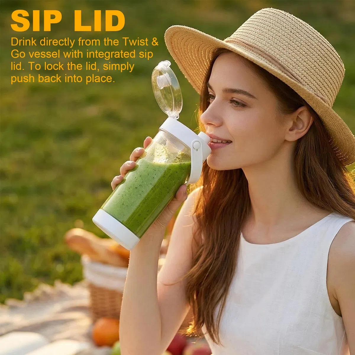 Batidora de Vaso Portátil 580ml, Licuadora Portátil 20000 rpm con 12 Cuchillas Inox, Batidora USB-C Recargable, Mini Blender para Batidos y Smoothies, Ideal Viaje, Deporte y Oficina