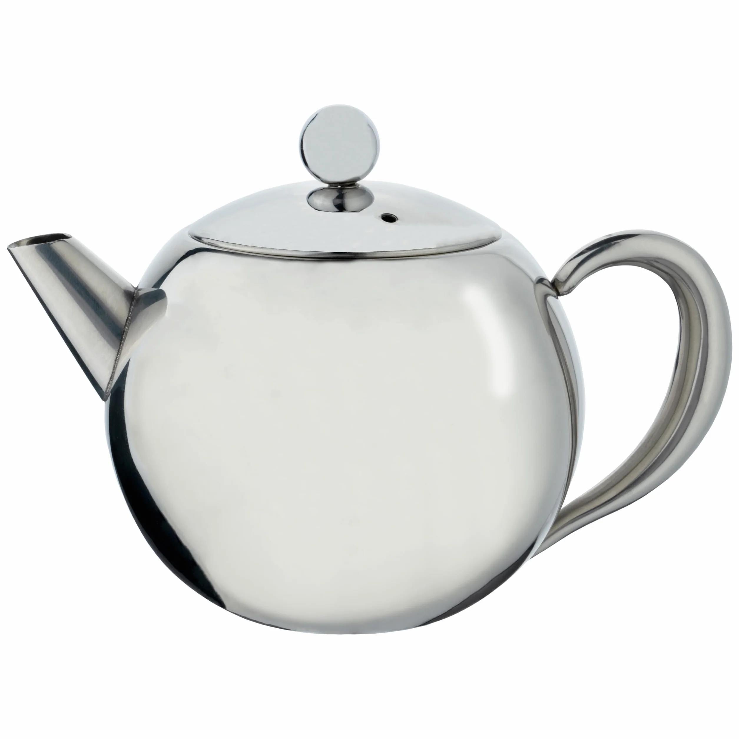 Café Olé Rondeo Tetera de acero inoxidable con vertedor fácil y cesta de infusión, 500 ml, gris