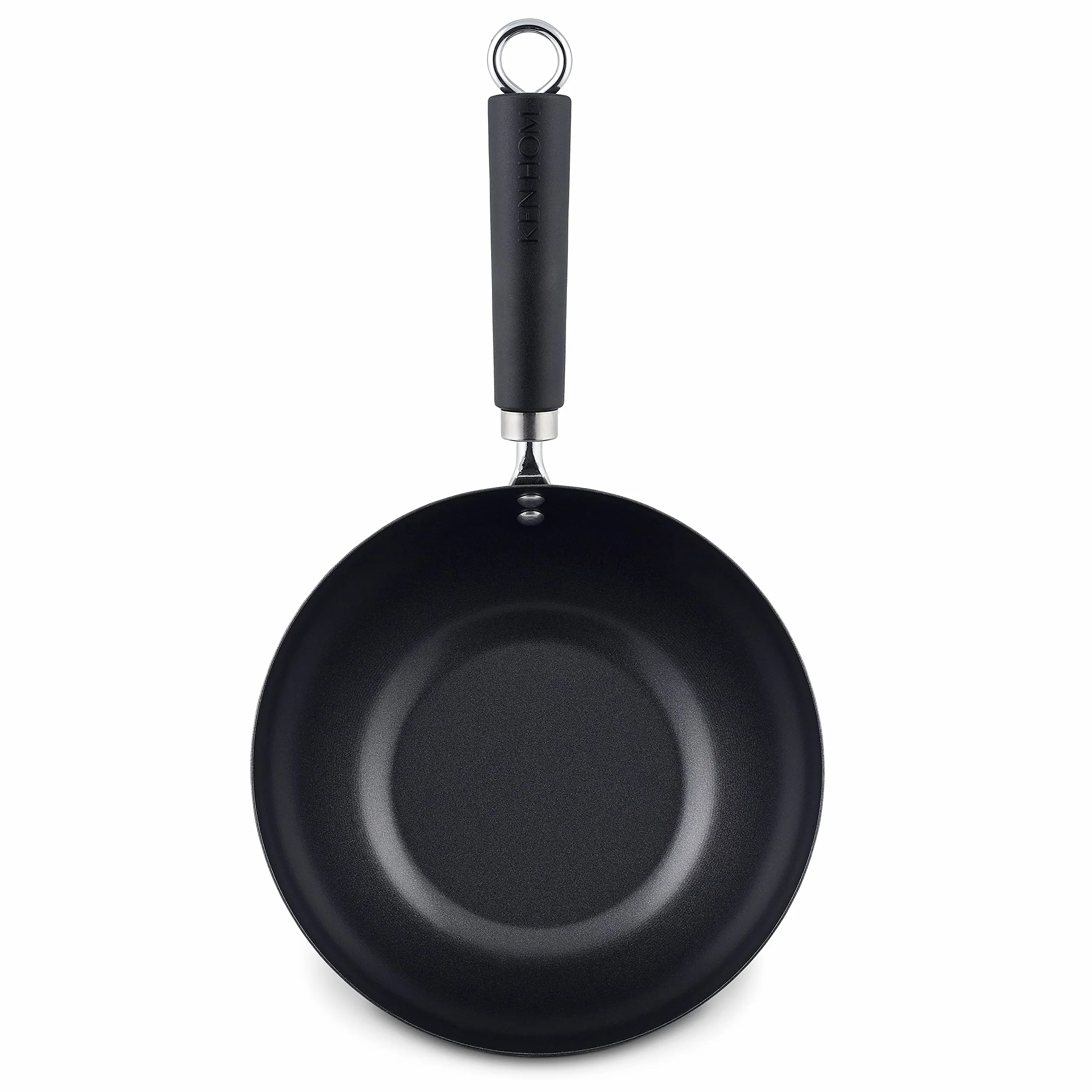 Ken Hom Mini Wok Acero Carbono Antiadherente, 20cm, Excellence, Sartén de Inducción/Compatible con Herramientas Metálicas, Apto Para Lavavajillas, 5 Años de Garantía