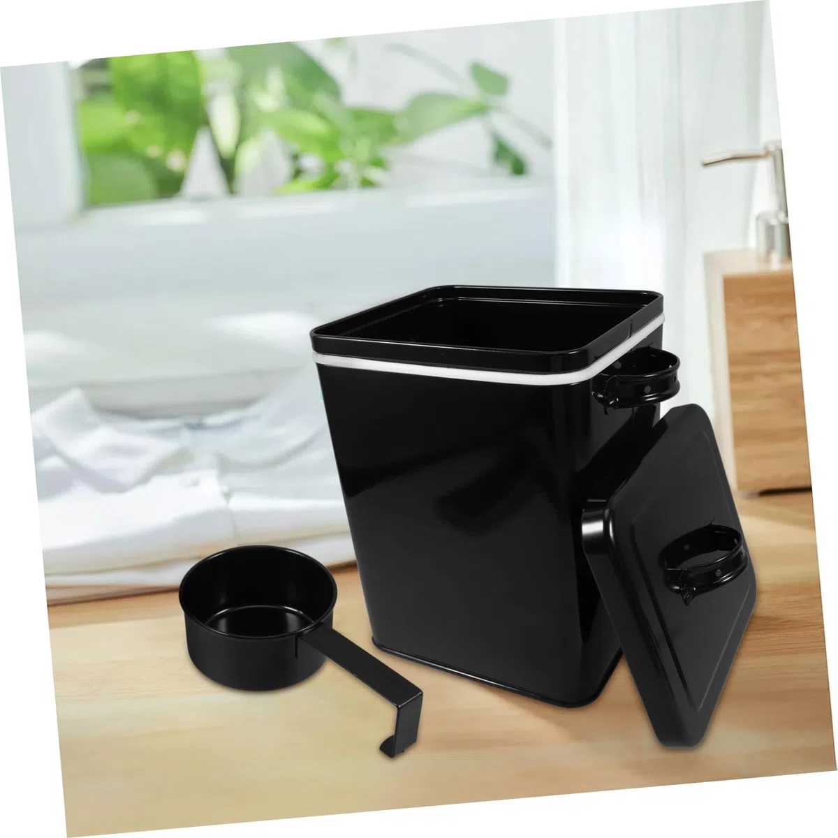 PRETYZOOM Contenedor de Almacenamiento Metálico con Cuchara Recipiente Hermético con Tapa Contenedor Multifunción para Alimentos de Cocina para Guardar Arroz Harina y Otros Ingredientes la D