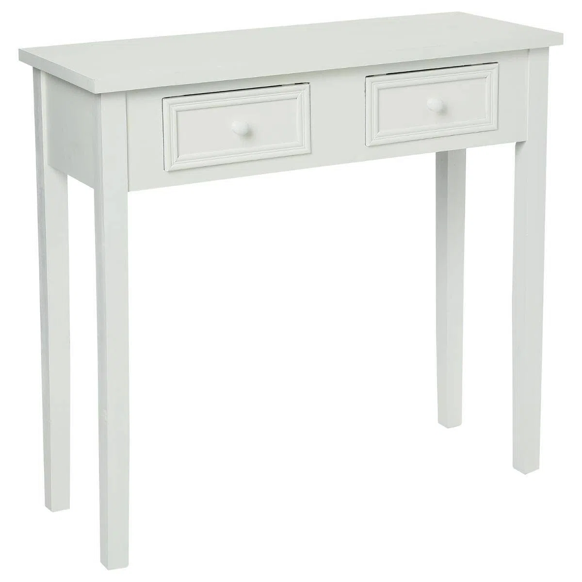 Atmosphera - Consola Blanca con Encanto, 80 x 76 cm, 2 cajones, Estilo romántico - Mesa Auxiliar para recibidor, Dormitorio y salón