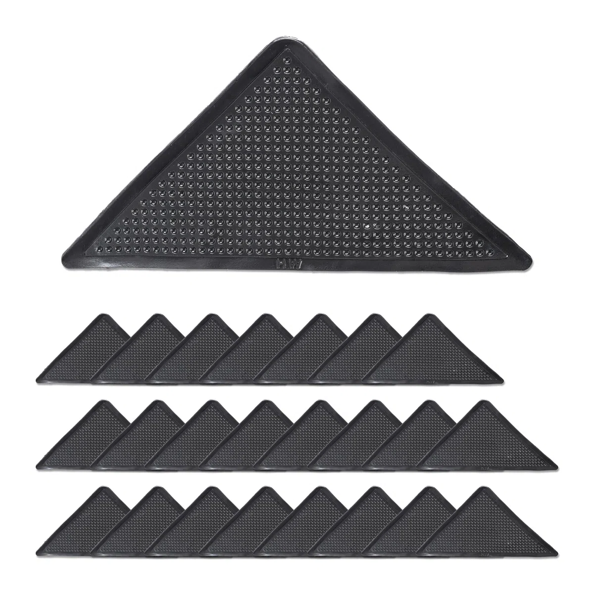 Relaxdays Pegatinas Antideslizantes Alfombra, Set de 24, Adhesivos de Seguridad para Tapete, Todo Tipo de Suelos, Negro
