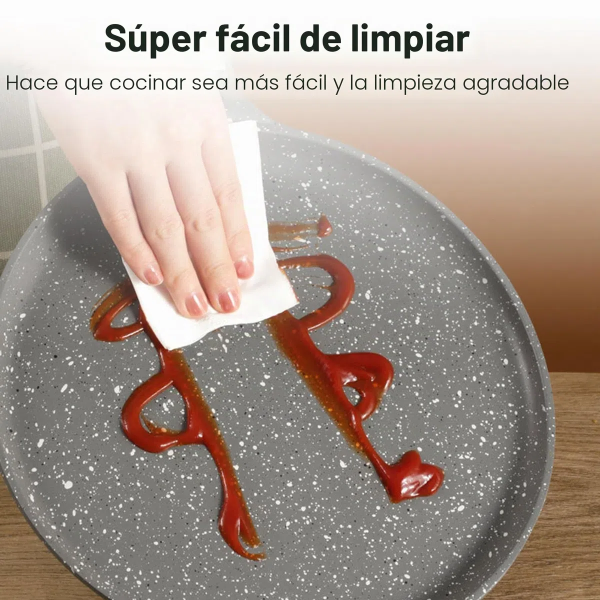 Sarten Crepes, 28 cm Crepera Sarten con Distribuidor de Masa, Revestimiento Antiadherente, Libre de PFOA, Compatible con Inducción