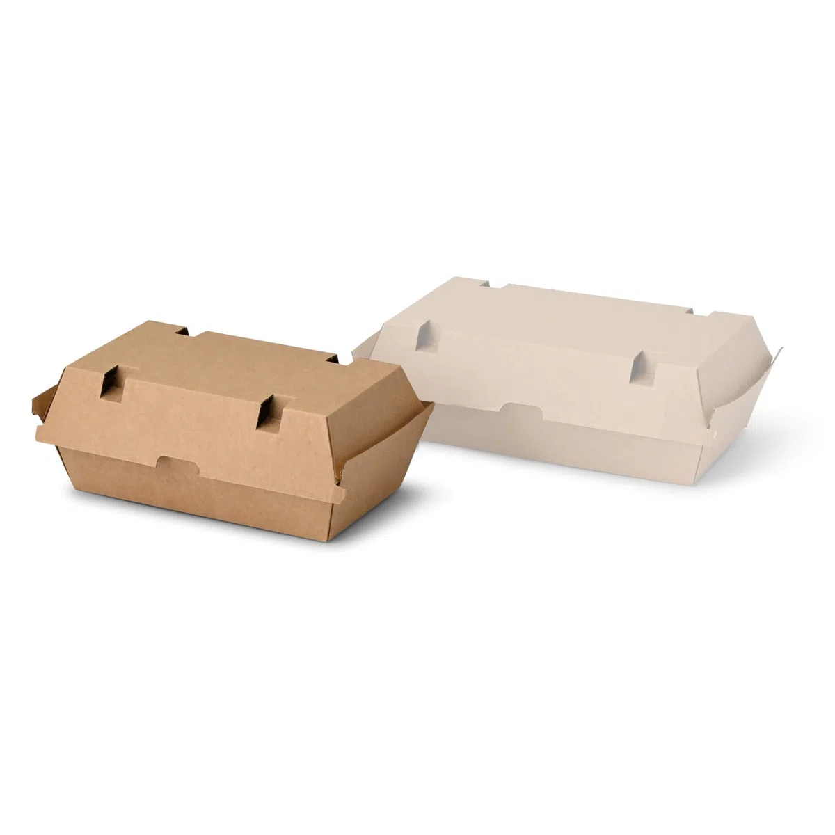 BIOZOYG Caja de cartón kraft Take Away 200 piezas I Cajas de comida robustas con tapa de bisagra alta I Caja de snacks I Envase To Go de cartón marrón 21,4 x 11,4 x 8,5 cm I Biodegradable