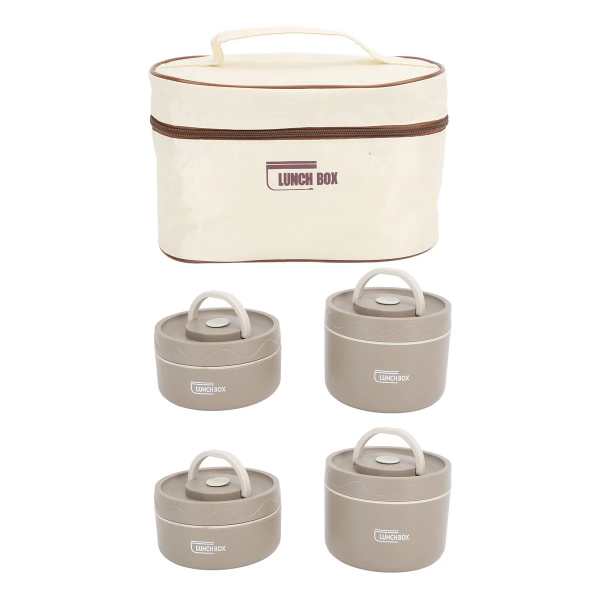 Caja térmica ,fácil de limpiar ,portátil ,contenedor de alimentos aislado de acero inoxidable 304 ,conservación de calor multifuncional con bolsa térmica para la escuela (4 piezas)