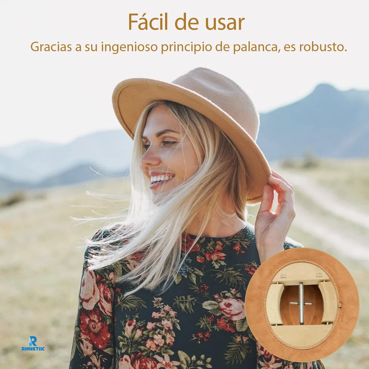 Estirador de Sombreros de Madera Natural de Cuatro Direcciones, Ensanchador de Sombreros, Horma para Sombreros de Fieltro, Paja, Lana, Gorras de Béisbol – de 18,5 a 24 cm para Hombre y Mujer