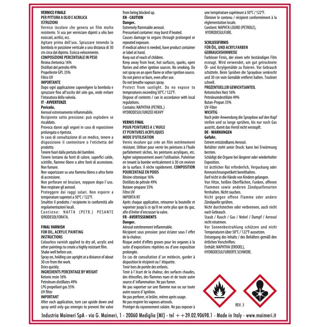 Maimeri Vernice finale lucida - Spray