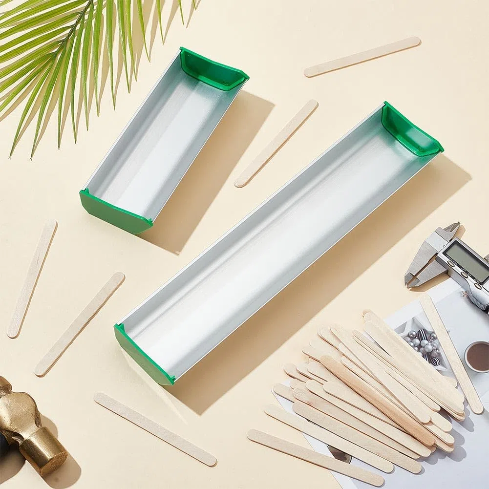 FINGERINSPIRE Recubridor de pantalla de aluminio de 2 tamaños con 50 varillas de madera para tartas de doble filo, cuchara de emulsión duradera de platino para suministros de impresión de serigrafía