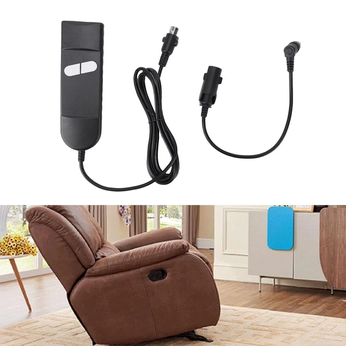 TOPINCN Reemplazo Remoto de Silla Elevadora, Sillón Reclinable Eléctrico de 2 Botones, Control Manual, Sillón Reclinable de Elevación Universal, Mando a Distancia, sofá Eléctrico
