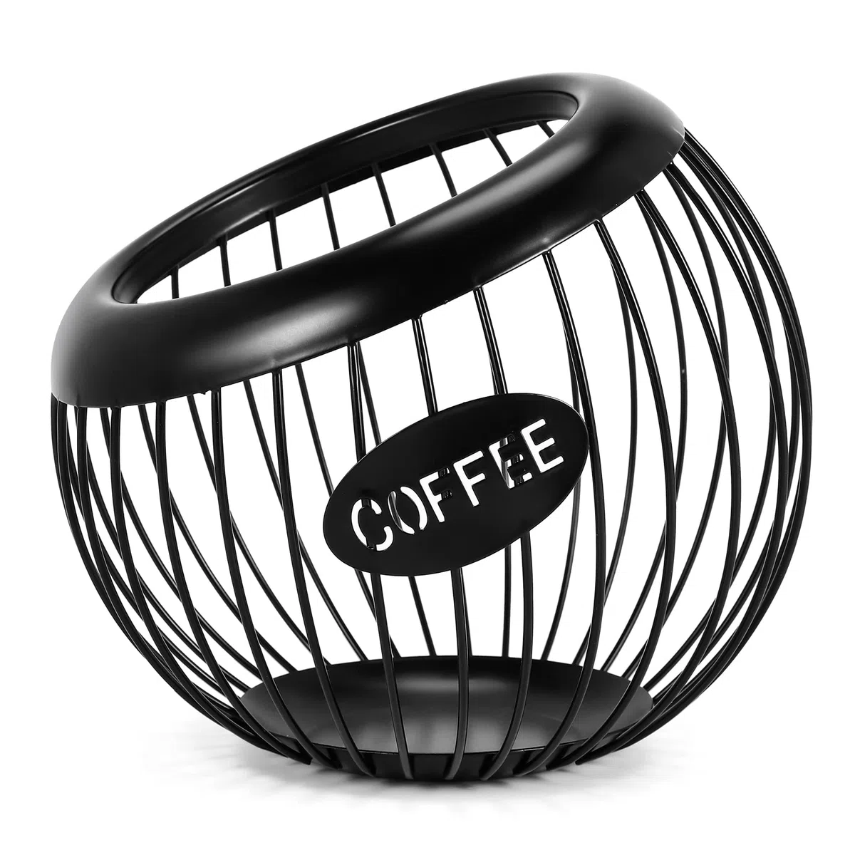 Soporte para estante de café, K-tazas y espresso de gran capacidad, cesta de almacenamiento para cápsulas de café de metal
