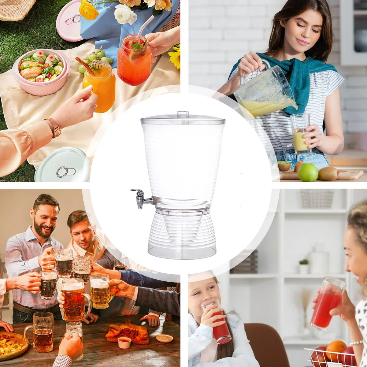 Dispensador De Bebidas Contenedor de , limonada, café, té | Dispensador Cócteles Limonada Té Vino Encimera Cocina Despensa Restaurante, Comercial, Y