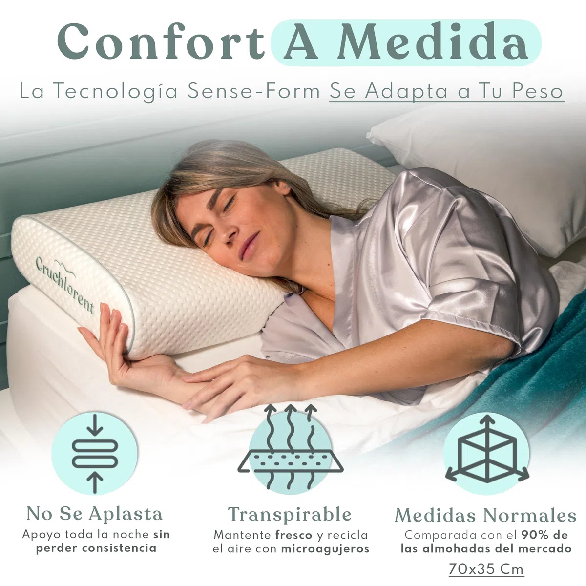 Almohada cervicales y Cuello Ajustable - Almohada Cervical para Personas Que Duermen de Lado o Boca Arriba - Almohada antironquidos - Almohadas cervicales para Dormir - Almohada ergonómica