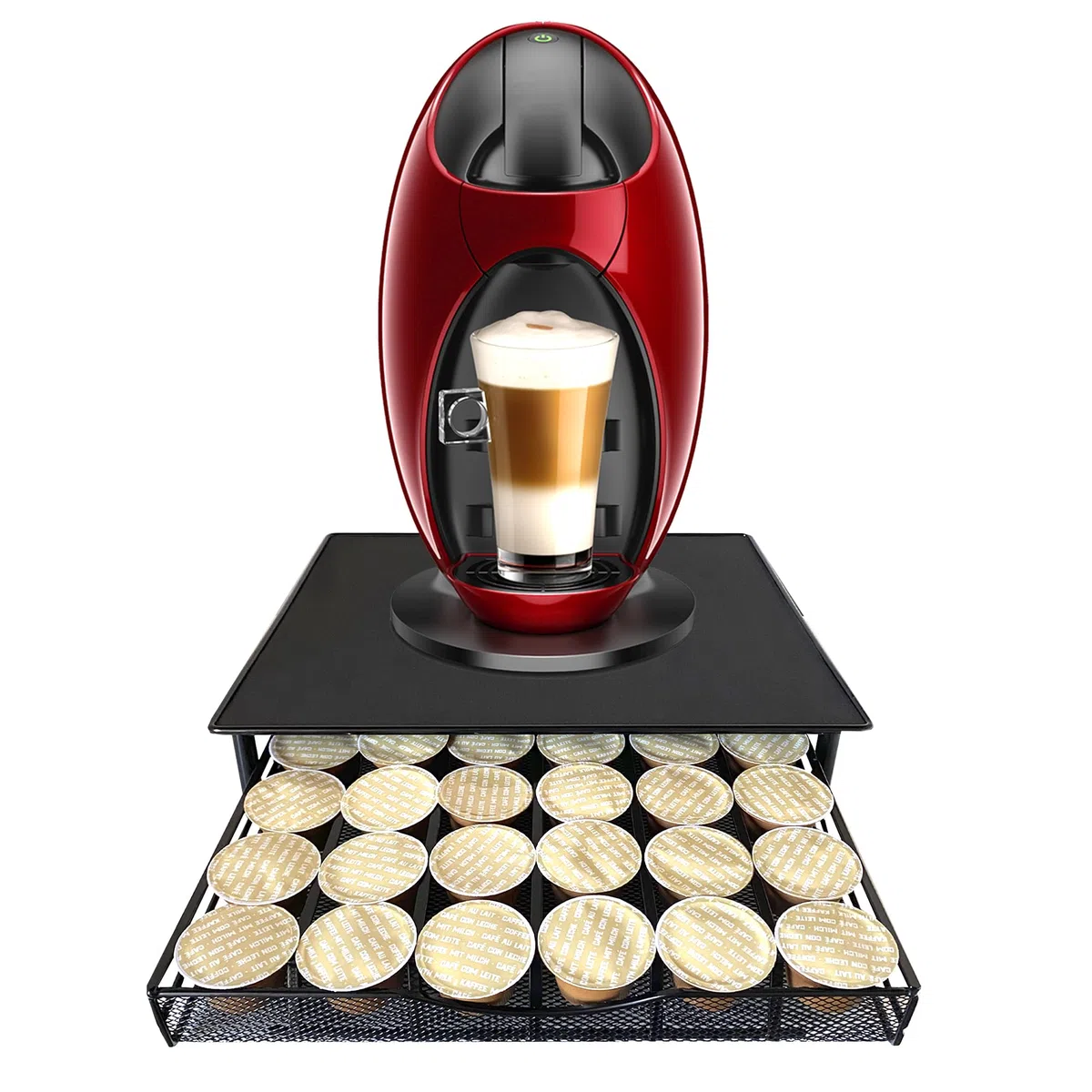 Soporte Organizador Cápsulas Dolce Gusto Nyana Home | Capacidad 36 Capsulas | Compatibilidad Dolce Gusto | Cubierta Metálica | Soporte Metálico | Bandeja Mallada