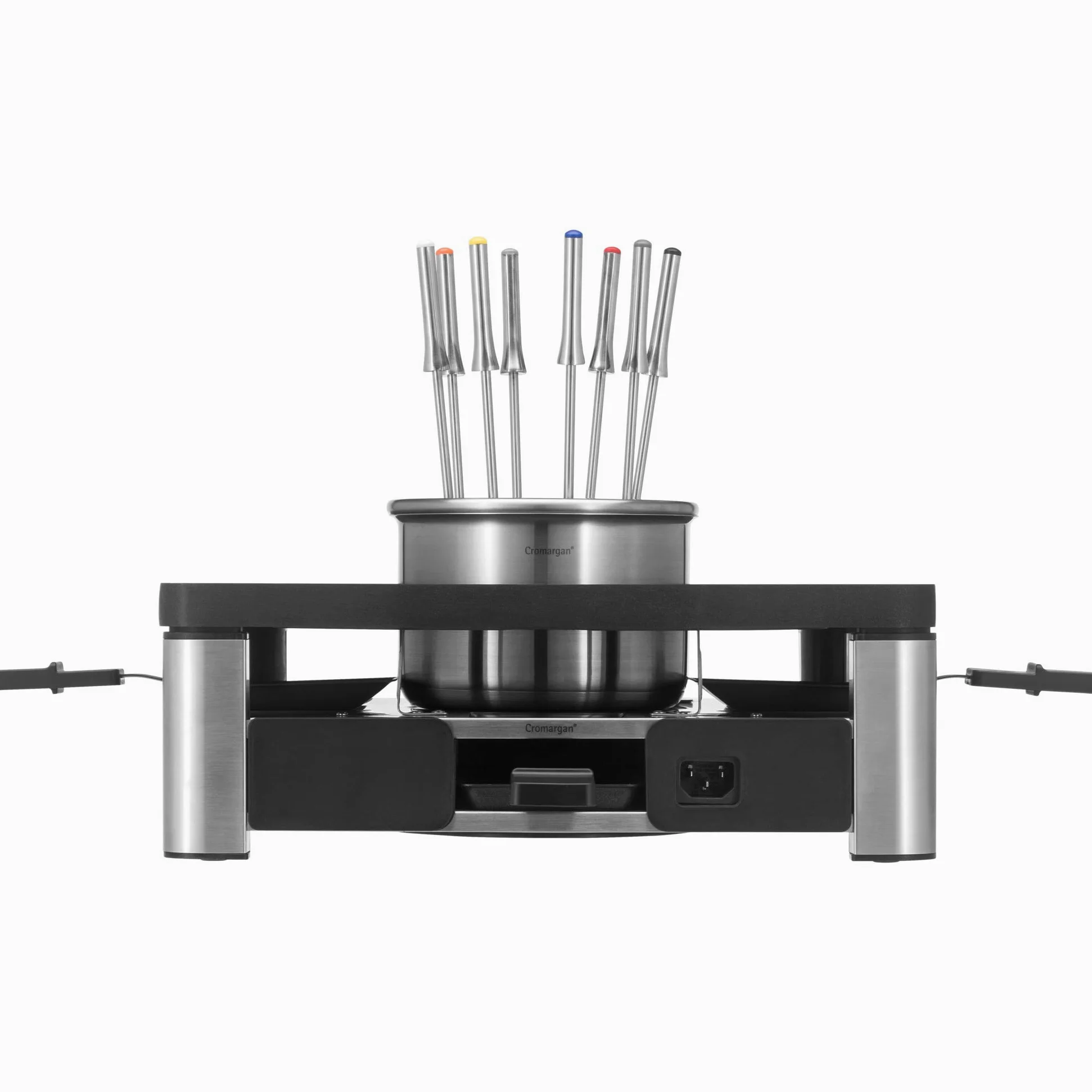 WMF Lumero - Grill Gourmet 3 en 1, 3 funciones Raclette, Fondue, Grill iluminación LED, Gourmet, hasta 8 personas, hasta 1 L, acero inoxidable, antiadherente