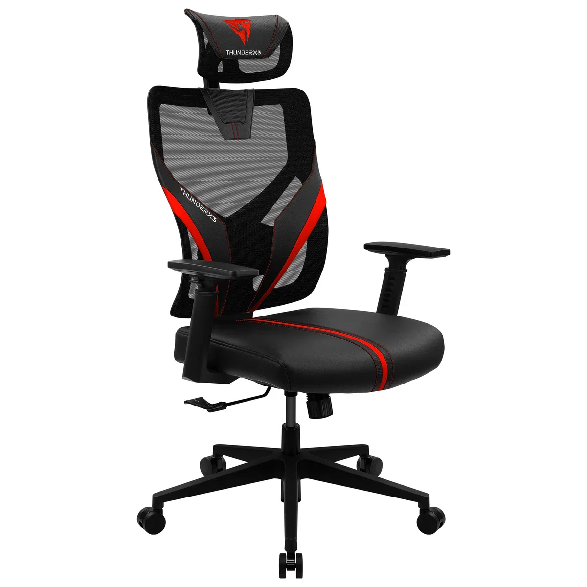 ThunderX3 YAMA1, Silla Gaming Ergonómica Roja, Ultraconfortable, Soporte Lumbar