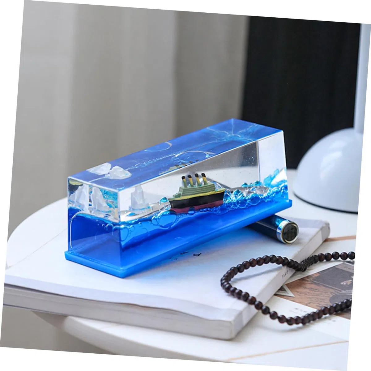 Amosfun Modelos De Barcos Regalos De Cumpleaños para Adorno De Botella De Deriva Fluida para Él Regalos Novio Decoración De La Cocina Crucero Líquido Aceite Vegetal Modelo De Auto Mujer