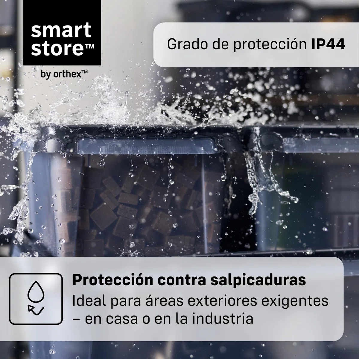 SmartStore Caja Almacenaje con Tapa 55 L I Pack 4 Cajas Apilables I 60 x 40 x 35 cm I Impermeable, Antipolvo I Garaje, Trastero, Sótano I Apta Alimentos I Made in Sweden 10 Años