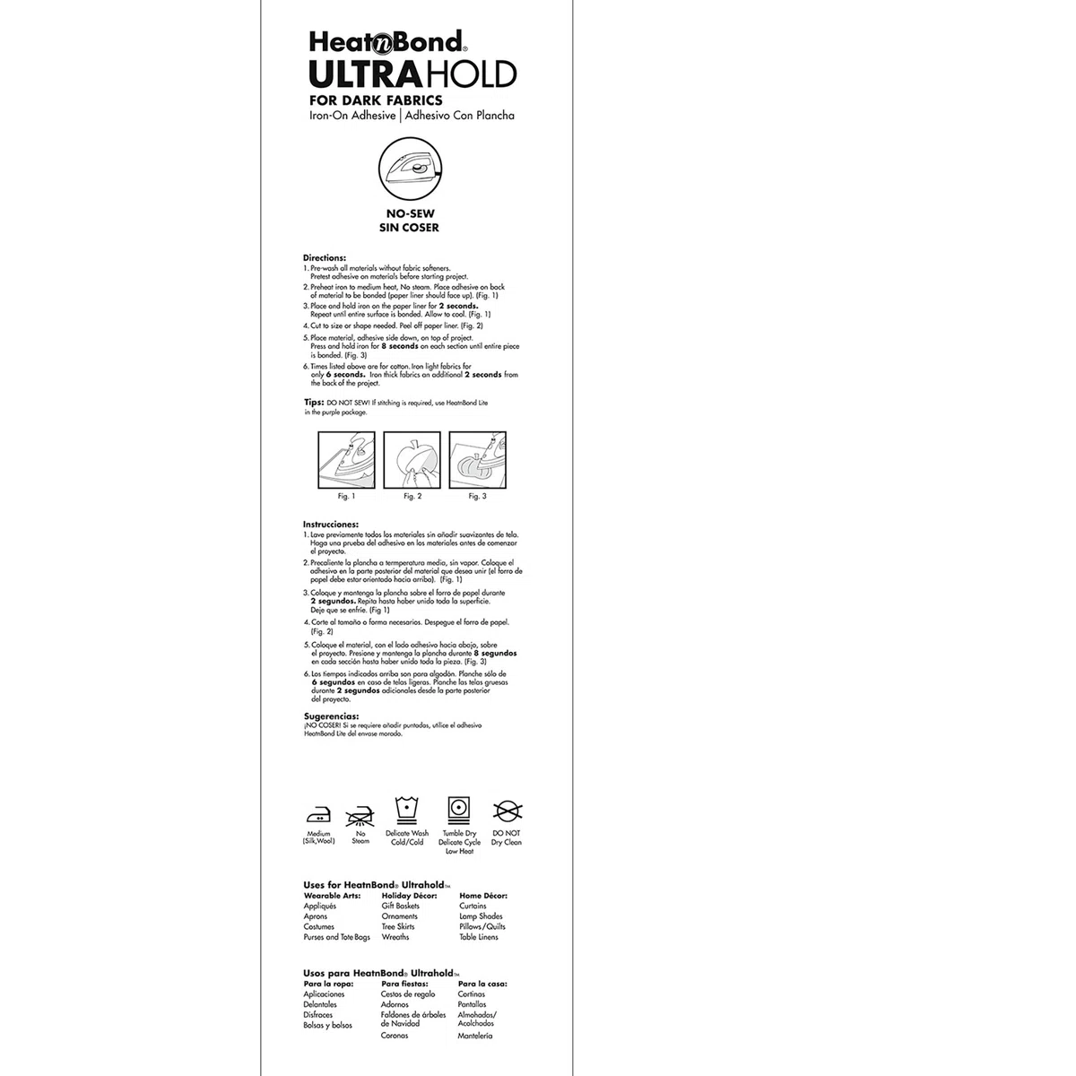 Heat n Bond Ultrahold para Dark Fabrics 3512 rollo de 47 x 3 yardas, algodón, negro, por The Yard