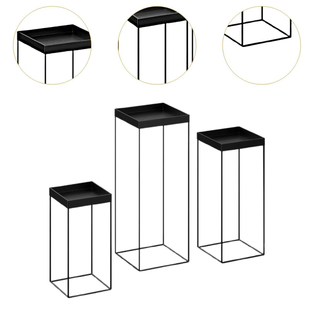3 Soportes para Cupcakes, Bandeja para Servir Cupcakes, Expositor de Postres de Metal, Elevador de Cupcakes para Mesa, Cocina, Boda, Hogar, Cumpleaños, Negro, Individual