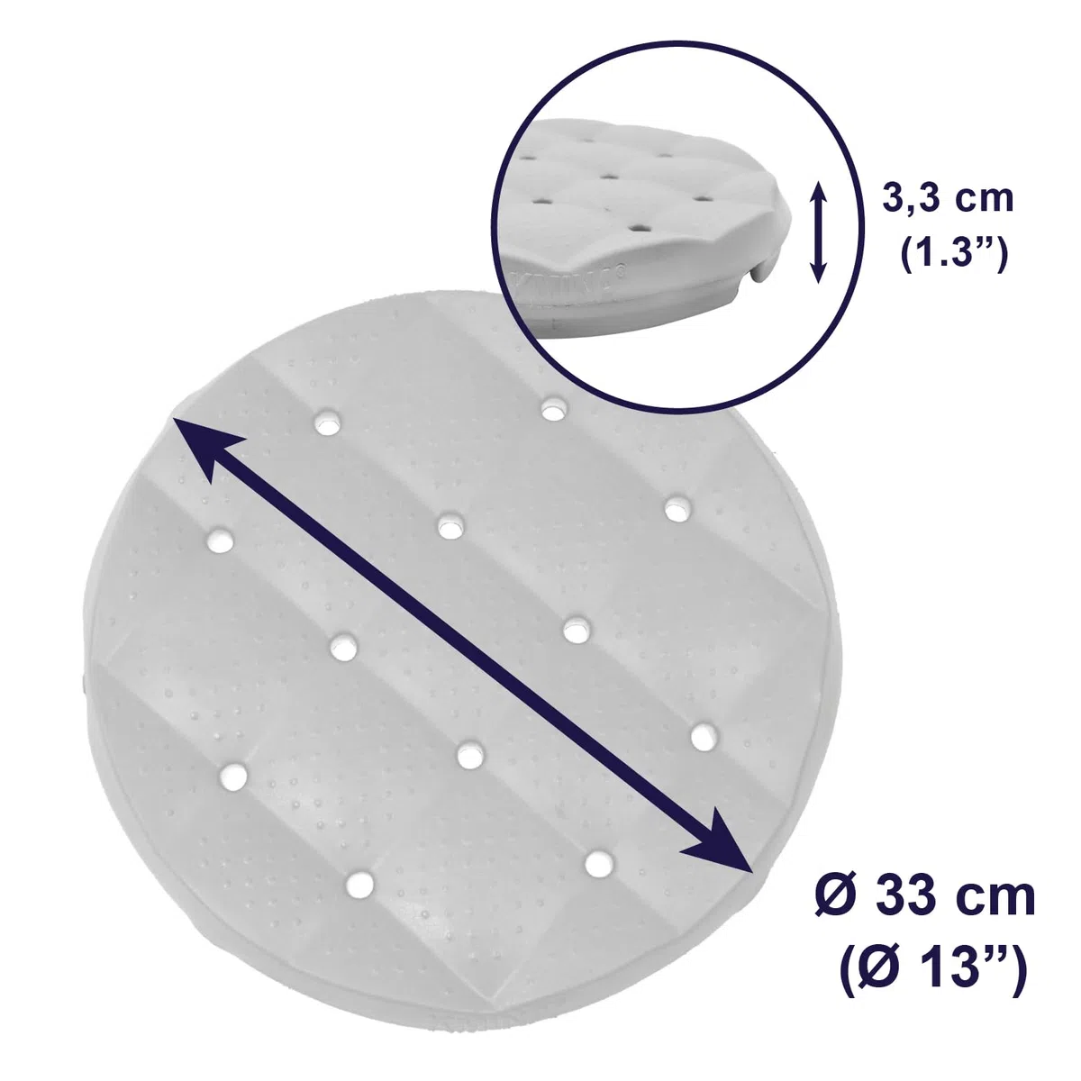 KMINA Taburete Ducha para Mayores con Cojín de Espuma, Banqueta Ducha, Impermeable, Altura Regulable, Montaje Sin Herramientas - Fabricado en España