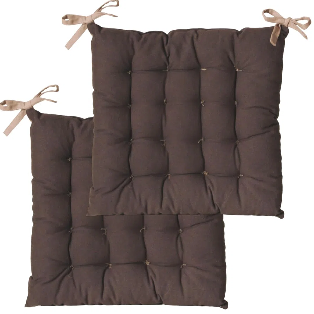 Atout Ciel – Juego de 2 Almohadillas de Silla cuadradas, Bicolor 40 x 40 cm, Color Gris y Gris