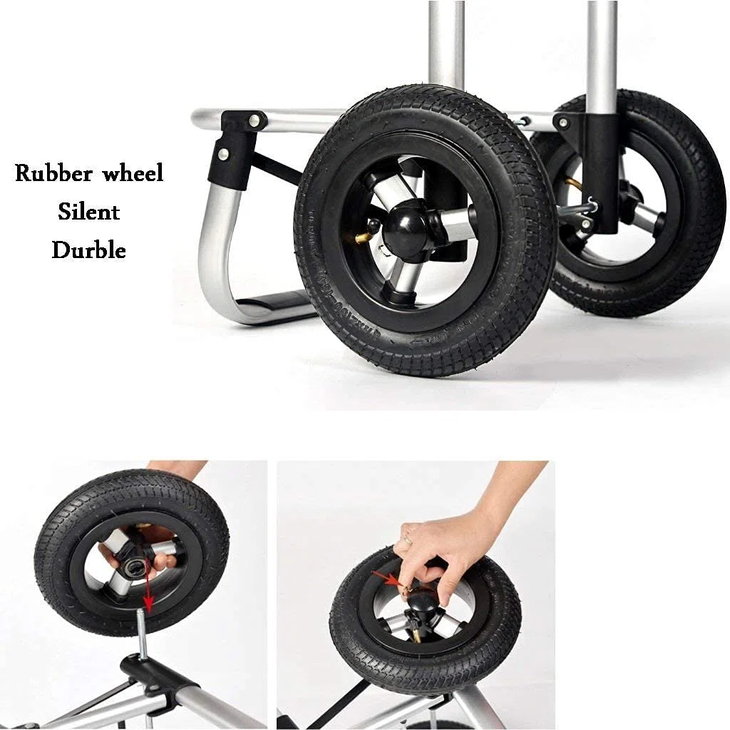 Carrito inflable ligero con ruedas, equipo deportivo duradero y plegable para un transporte sin esfuerzo, perfecto para actividades al aire libre, eventos, camping y viajes