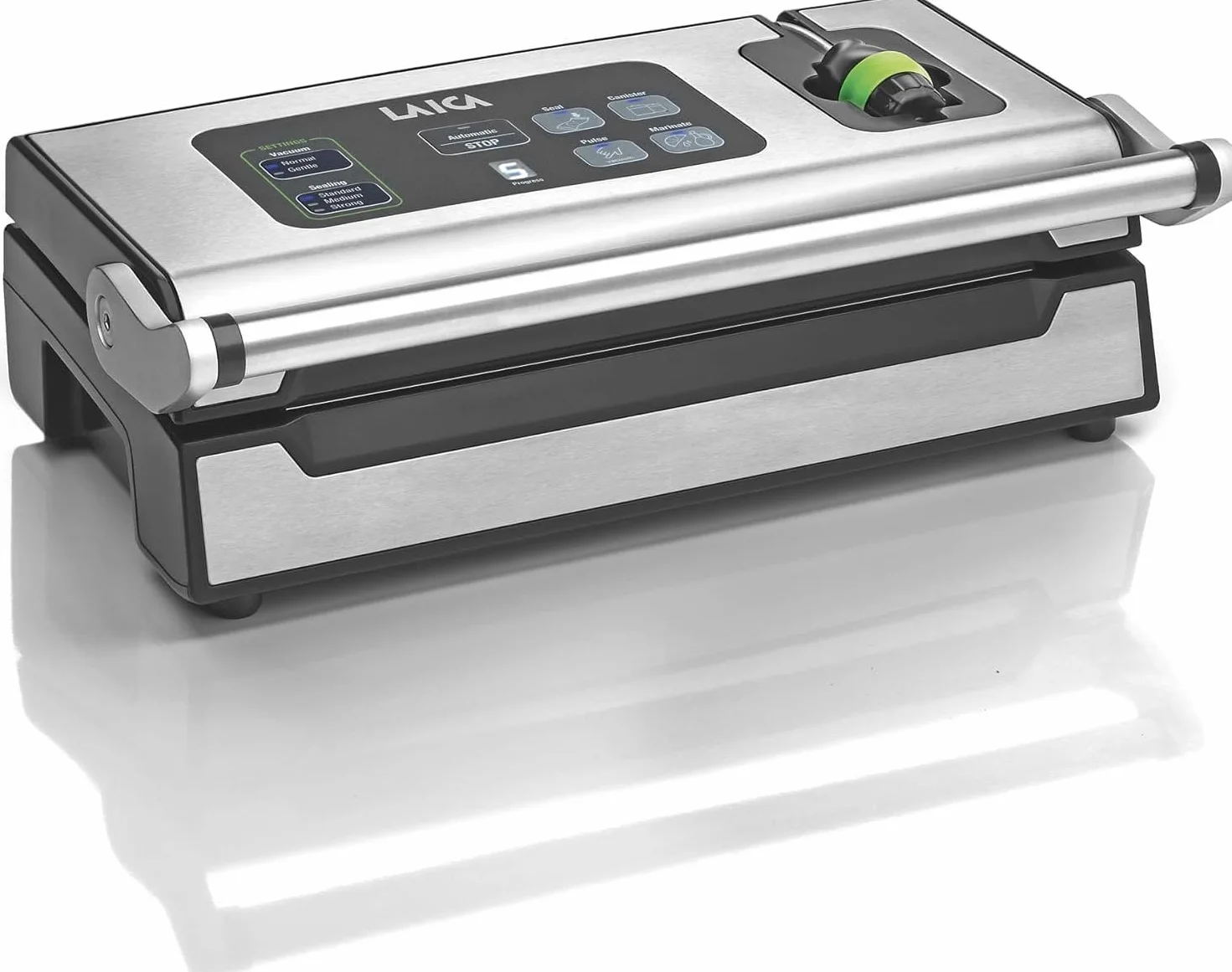Máquina envasadora de alimentos al vacío LAICA VT3240 con bolsas de vacío adicionales - Termoselladora de bolsas automática para 100 ciclos consecutivos