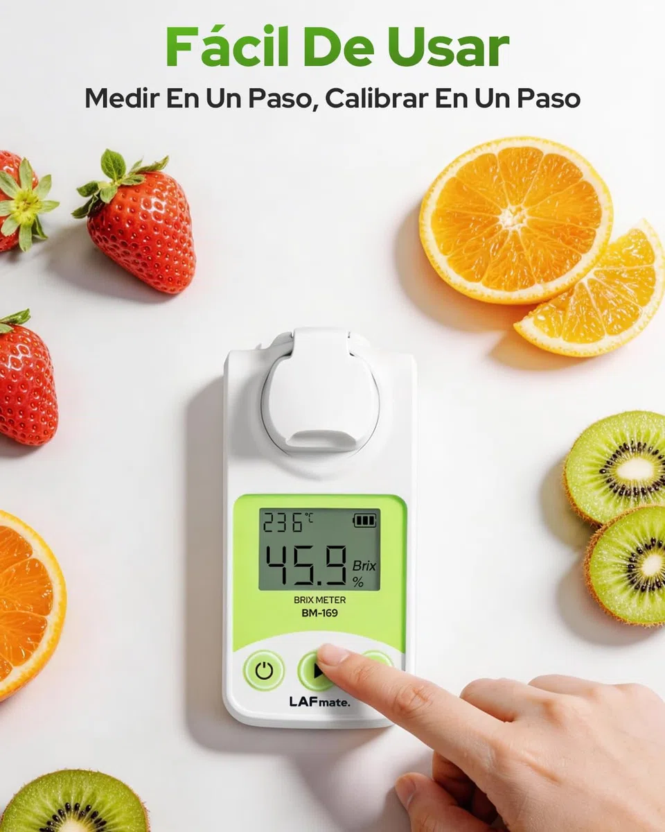 Refractómetro Digital, rango 0-55% Brix para Vinificación y Elaboración de Cerveza Casera. Refractómetro Brix con ATC para Café, Jugos y Frutas